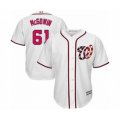 Washington Nationals #61 Kyle McGowin Authentic White Home Cool Base Baseball Player Jersey