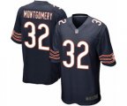 Chicago Bears #32 David Montgomery Game Navy Blue Team Color Football Jersey