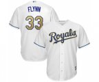 Kansas City Royals #33 Brian Flynn Replica White Home Cool Base Baseball Jersey