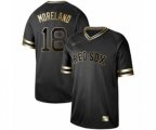 Boston Red Sox #18 Mitch Moreland Authentic Black Gold Fashion Baseball Jersey