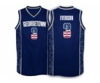 2016 US Flag Fashion Allen Iverson #3 Georgetown Hoyas 1996 Throwback Retro Jersey - Navy Blue