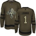 Florida Panthers #1 Roberto Luongo Premier Green Salute to Service NHL Jersey