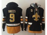 New Orleans Saints #9 Drew Brees Black Gold Name & Number Pullover NFL Hoodie