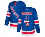 Adidas New York Rangers #4 Ron Greschner Authentic Royal Blue USA Flag Fashion NHL Jersey