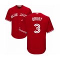 Toronto Blue Jays #3 Brandon Drury Authentic Scarlet Alternate Baseball Player Jersey
