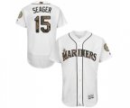Seattle Mariners #15 Kyle Seager Authentic White 2016 Memorial Day Fashion Flex Base Baseball Jersey