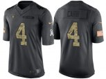 Oakland Raiders #4 Derek Carr Stitched Black NFL Salute to Service Limited Jerseys