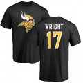 Minnesota Vikings #17 Jarius Wright Black Name & Number Logo T-Shirt