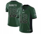 New York Jets #12 Joe Namath Limited Green Rush Drift Fashion Football Jersey