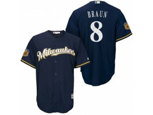 Milwaukee Brewers #8 Ryan Braun 2017 Spring Training Cool Base Stitched MLB Jersey