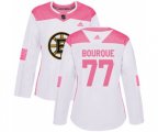 Women Boston Bruins #77 Ray Bourque Authentic White Pink Fashion Hockey Jersey
