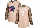 Columbus Blue Jackets #7 Jack Johnson Camo Authentic 2017 Veterans Day Stitched NHL Jersey
