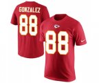 Kansas City Chiefs #88 Tony Gonzalez Red Rush Pride Name & Number T-Shirt