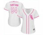 Women's Chicago White Sox #54 Ervin Santana Replica White Fashion Cool Base Baseball Jersey