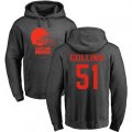Cleveland Browns #51 Jamie Collins Ash One Color Pullover Hoodie