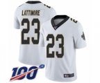 New Orleans Saints #23 Marshon Lattimore White Vapor Untouchable Limited Player 100th Season Football Jersey