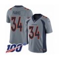 Denver Broncos #34 Will Parks Limited Silver Inverted Legend 100th Season Football Jersey