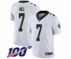 New Orleans Saints #7 Taysom Hill White Vapor Untouchable Limited Player 100th Season Football Jersey