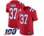 New England Patriots #37 Damien Harris Red Alternate Vapor Untouchable Limited Player 100th Season Football Jersey