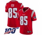 New England Patriots #85 Ryan Izzo Limited Red Inverted Legend 100th Season Football Jersey
