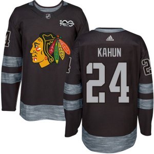 Chicago Blackhawks #24 Dominik Kahun Black 1917-2017 100th Anniversary Stitched NHL Jersey