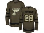 Adidas St.Louis Blues #28 Kyle Brodziak Green Salute to Service Stitched NHL Jersey