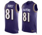 Baltimore Ravens #81 Hayden Hurst Elite Purple Player Name & Number Tank Top Football Jersey