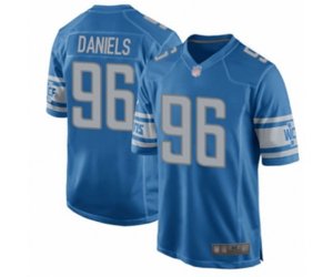 Detroit Lions #96 Mike Daniels Game Blue Team Color Football Jersey