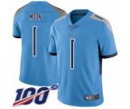 Tennessee Titans #1 Warren Moon Light Blue Alternate Vapor Untouchable Limited Player 100th Season Football Jersey