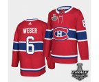 Montreal Canadiens #6 Shea Weber Red Home Authentic 2021 NHL Stanley Cup Final Patch Jersey