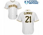 Pittsburgh Pirates #21 Roberto Clemente Authentic White Home Cool Base MLB Jersey
