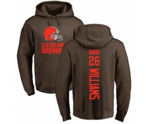 Cleveland Browns #26 Greedy Williams Brown Backer Pullover Hoodie