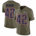 New England Patriots #42 Duke Dawson Limited Olive 2017 Salute to Service NFL Jersey