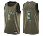 Milwaukee Bucks #9 Wesley Matthews Swingman Green Salute to Service Basketball Jersey