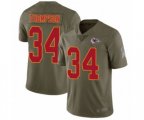 Kansas City Chiefs #34 Darwin Thompson Limited Olive 2017 Salute to Service Football Jersey