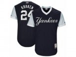 New York Yankees #24 Gary Sanchez Kraken Authentic Navy Blue 2017 Players Weekend MLB Jersey
