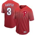 Nike Philadelphia Phillies #3 Bryce Harper Red Drift Fashion MLB Jersey