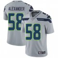 Seattle Seahawks #58 D.J. Alexander Grey Alternate Vapor Untouchable Limited Player NFL Jersey