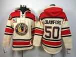 Chicago Blackhawks #50 Corey Crawford Cream-Red pullover hooded