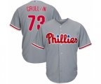 Philadelphia Phillies Deivy Grullon Replica Grey Road Cool Base Baseball Player Jersey