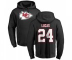 Kansas City Chiefs #24 Jordan Lucas Black Name & Number Logo Pullover Hoodie