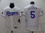 Texas Rangers #5 Corey Seager White Stitched MLB Flex Base Nike Jersey