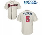 Atlanta Braves #5 Freddie Freeman Replica Cream Alternate 2 Cool Base Baseball Jersey
