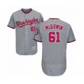 Washington Nationals #61 Kyle McGowin Grey Road Flex Base Authentic Collection Baseball Player Jersey