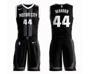 Detroit Pistons #44 Rick Mahorn Authentic Black Basketball Suit Jersey - City Edition