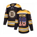 Boston Bruins #18 Brett Ritchie Authentic Black USA Flag Fashion Hockey Jersey