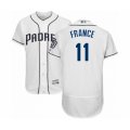 San Diego Padres #11 Ty France White Home Flex Base Authentic Collection Baseball Player Jersey