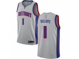 Detroit Pistons #1 Chauncey Billups Authentic Silver NBA Jersey Statement Edition
