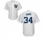 New York Yankees #34 J.A. Happ Replica White Home Baseball Jersey