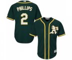 Oakland Athletics #2 Tony Phillips Replica Green Alternate 1 Cool Base Baseball Jersey